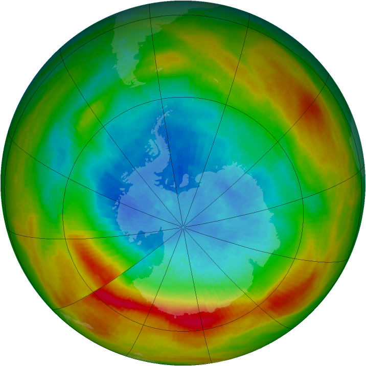 Antarctic ozone map for 21 September 1979